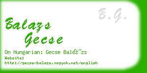 balazs gecse business card